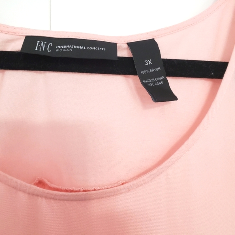 New INC Hi Low Rayon Baby Pink Tunic Top Size 3X - Picture 2 of 5